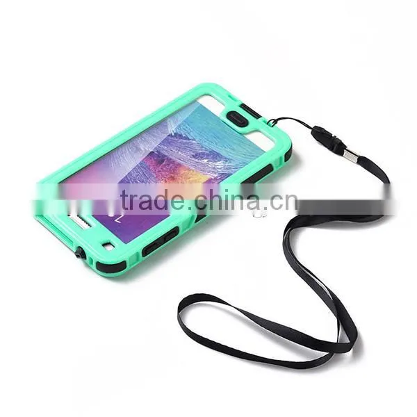 Waterproof Case Note 4 for Smartphones With Button Green