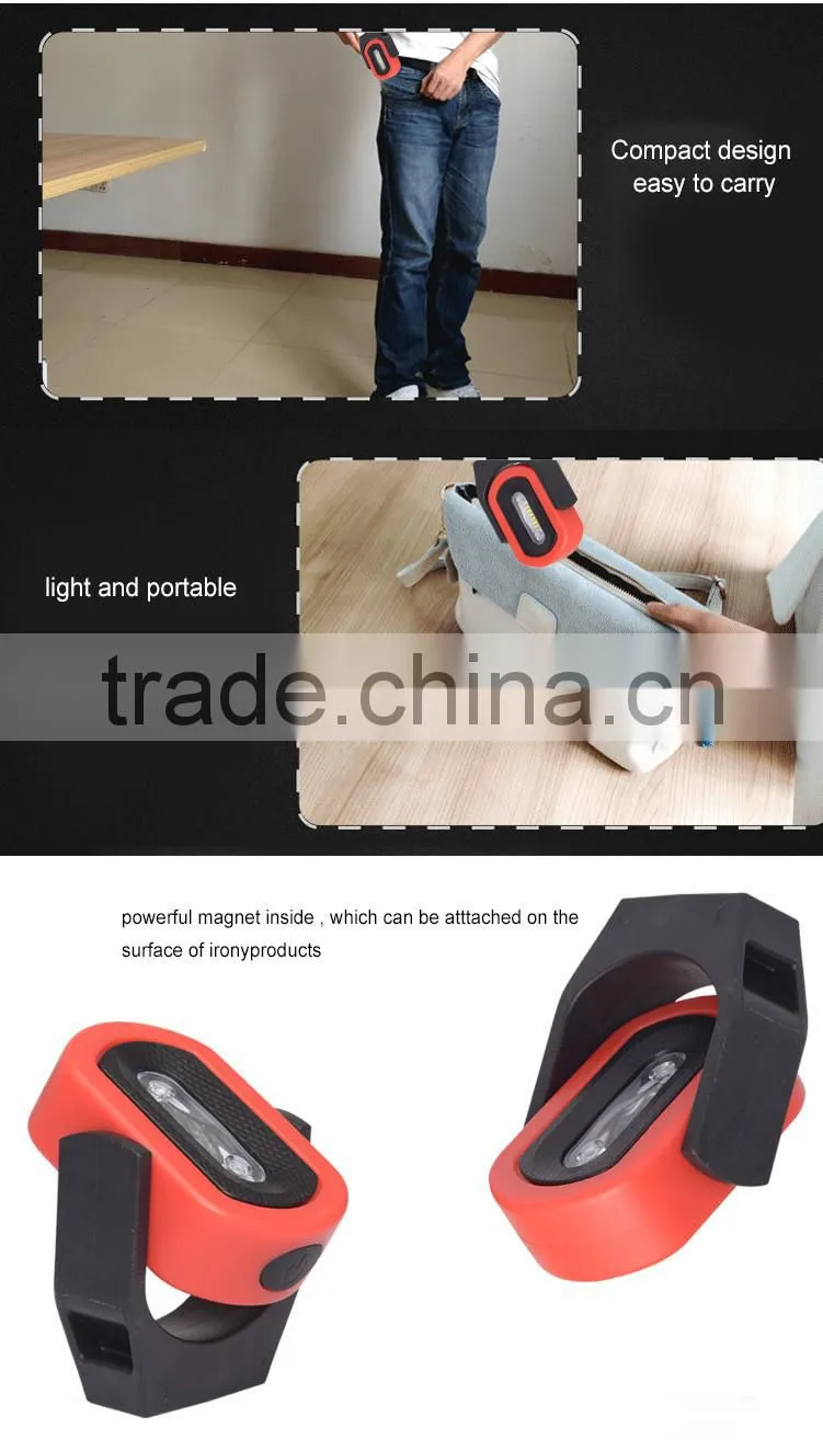 Rechargeable LED work lamp with red and blue warning light and SOS function