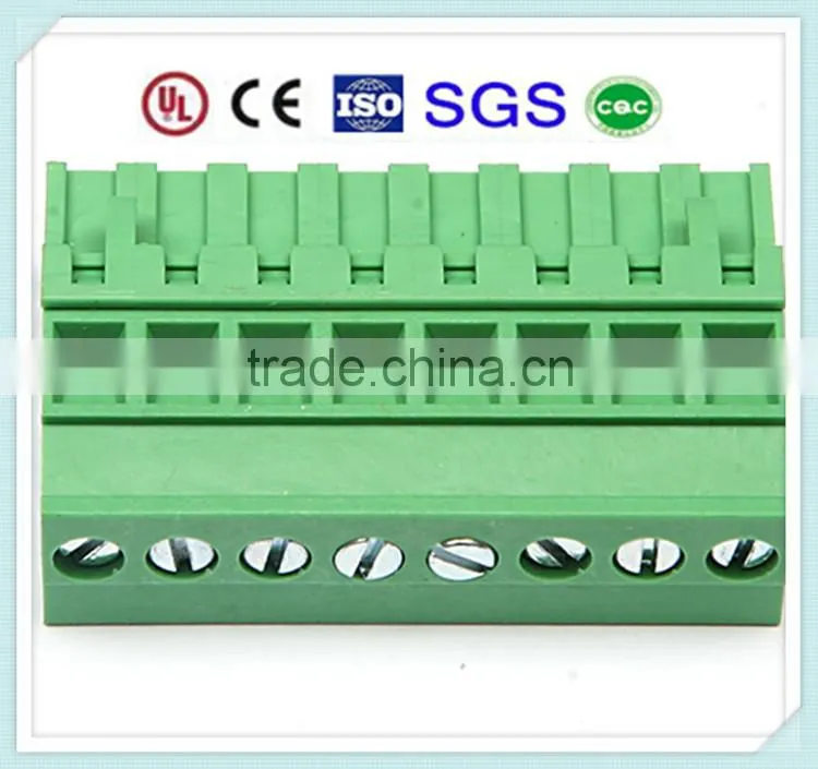 Plug-in Terminal Block XS2ESDV 300V 15A 5.0/5.08/7.62/3.81/3.5mm Pitch with UL, CE, ISO, SGS,CQC Approved
