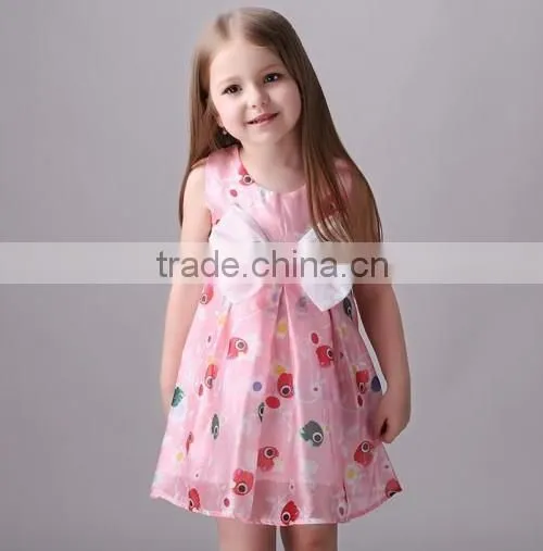 2016 wholesale children summer midi dresses OEM selling cheap baby summer dresses for kids
