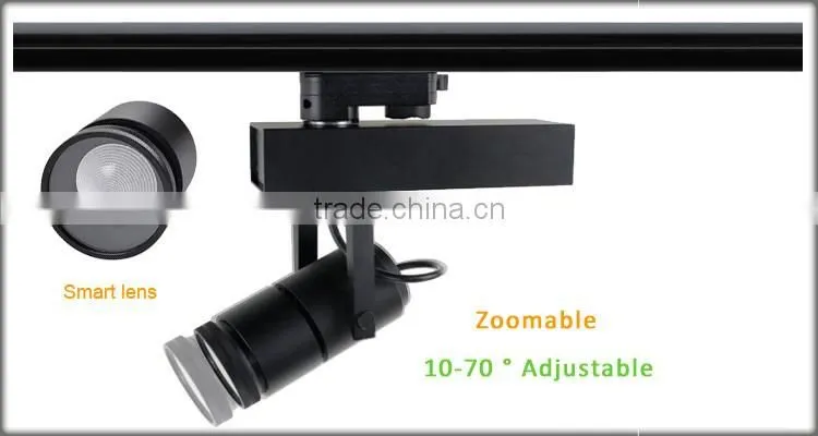 Focusable 10-70 Degree beam angle art gallery led track lighting spotlights for art photography gallery