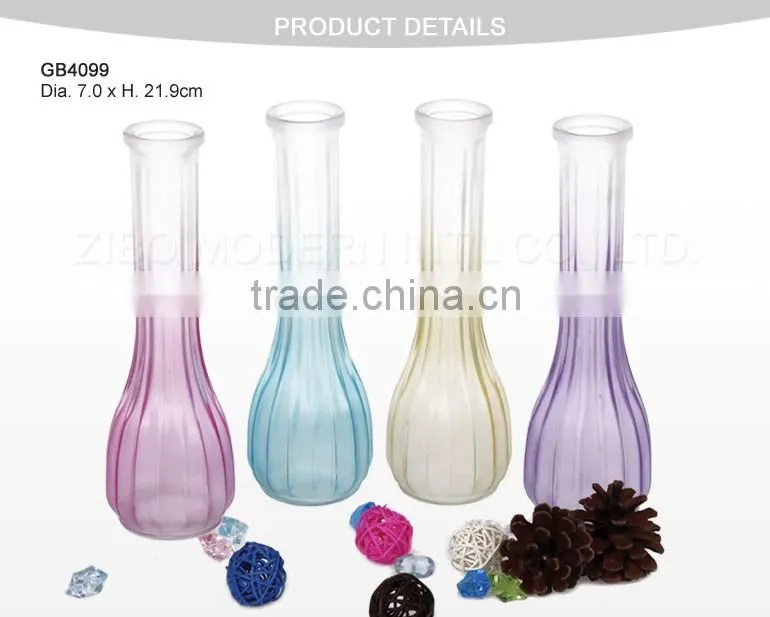 Colored Glass Vases Semi-Color Sprayed Cheap Colored Glass Flower Vase