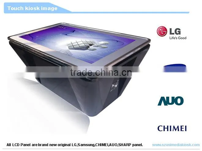 Wifi water-proofed 65 inch LCD touch screen interactive table kiosk