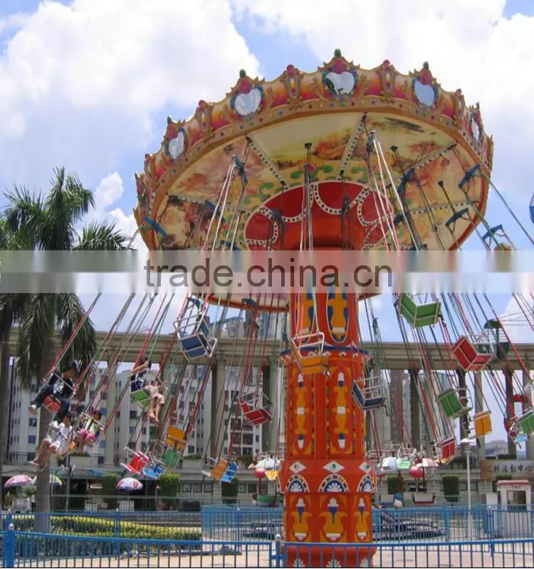 Funfair Swing Flying Chair Rides / Free Fall Tower / Amusement Park Equipment