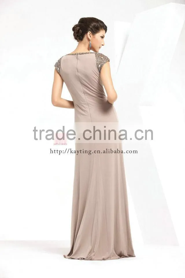 Spandex cotton anti-wrinkle high collar formal dress kaftans evening dress