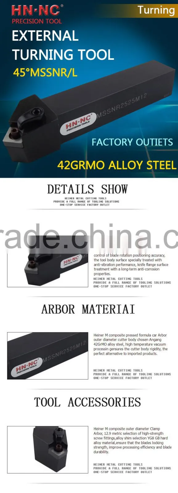 CNC turning Arbor MSSNR/L2020K12
