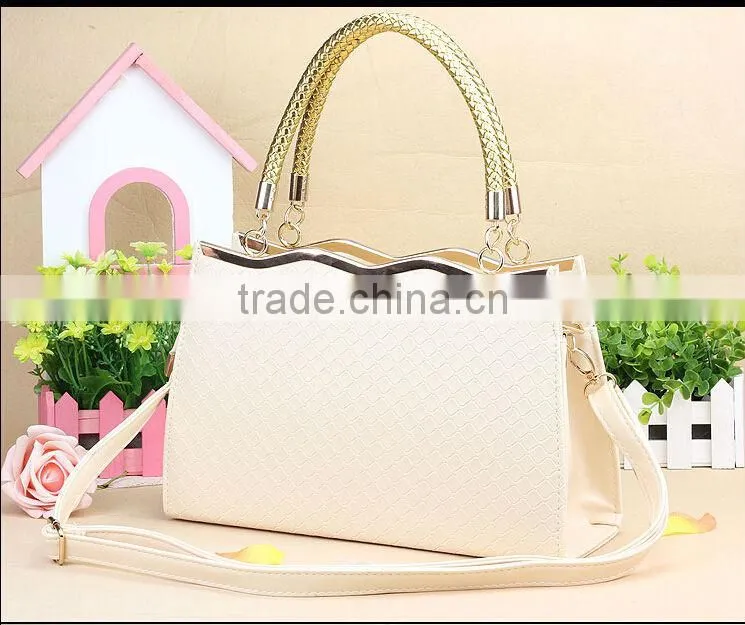 New fashion women PU handbag hard leather handbag