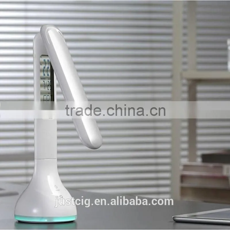 Factory LED Desk Table Lamp Rechargeable Portable Light Calendar Alarm Colck