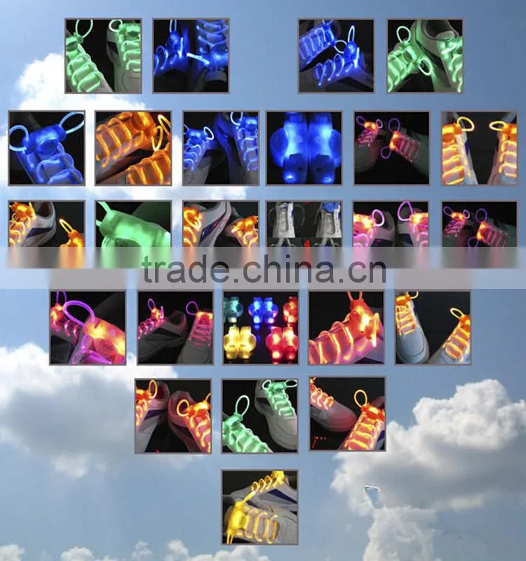 New design unique Water proof colourful funky led shoelaces
