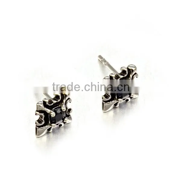 Europe Style Jewelry Silver Stainless Steel Stone Earrings Punk Stud Earrings