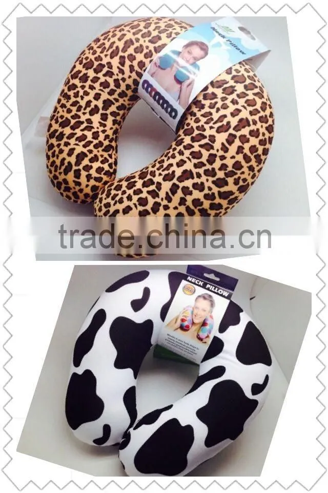Leopard Print Foam Particle Filling Travel Neck Pillow