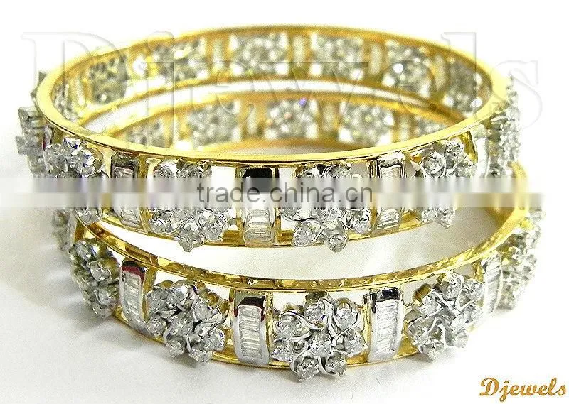 Diamond Gold Bangles, Bridal Bangles, Diamond Jewelry
