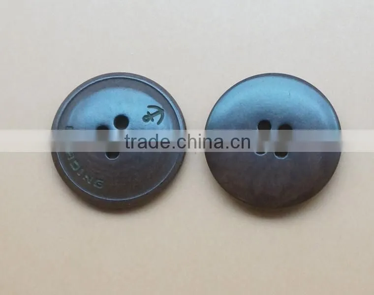 Fancy 4 Holes High Quality Light Brown Natural Corozo Nut Buttons with Anchor&Letters