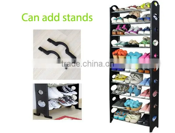 Ladies shoe rack stackable storage shelves with 4 and 10 tiers( FH-SR00611)