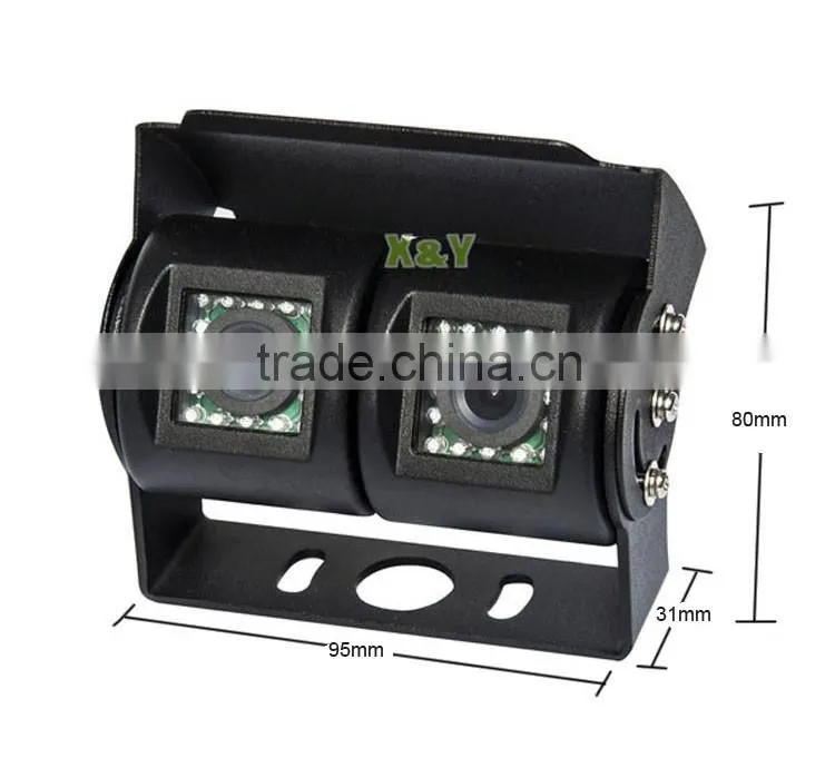 Dual Lens Bus cctv cameracctv true vision ir led reverse camera auto rear view camera XY-1203