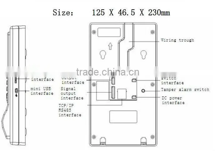 Access control & time attendance with golden and black colors biometric time attendance device with tcp