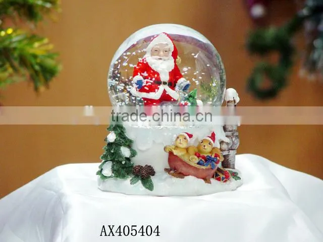 Resin santa claus for crystal ball christmas ornaments,traditional santa claus crafts