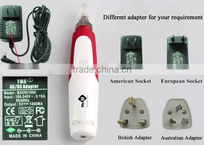 factory wholesale micro needle derma pen/electric derma pen beauty device used as anti-aging pen