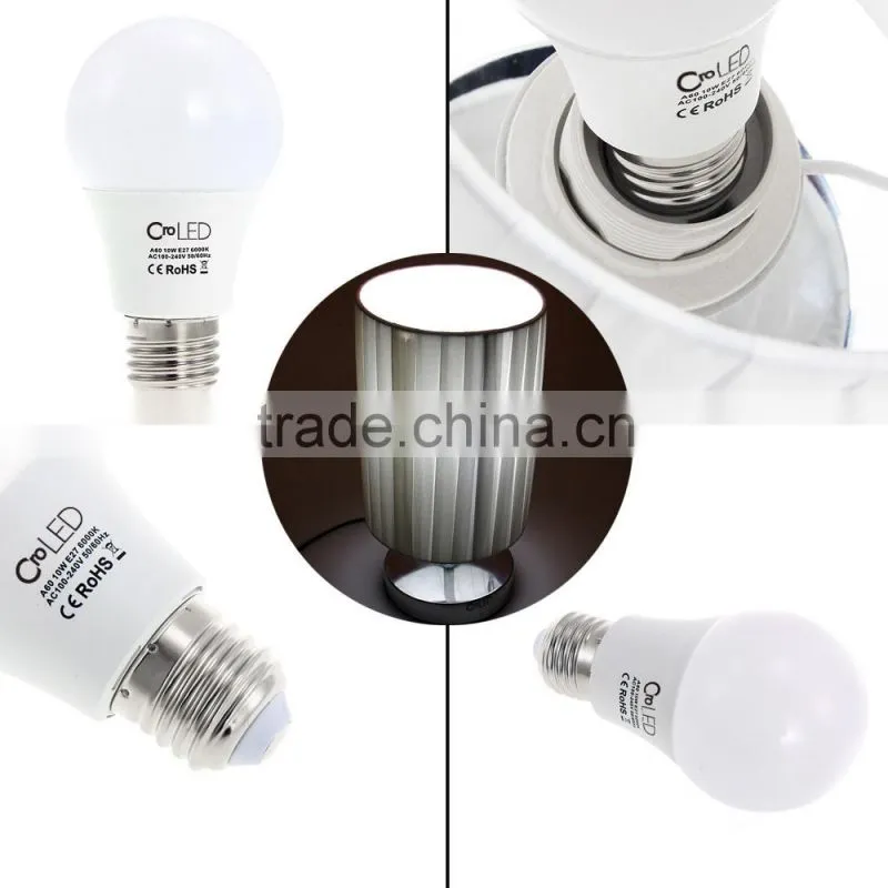 CroLED E27 10W AC100-240V 800LM White LED Bulb,6000-6500K