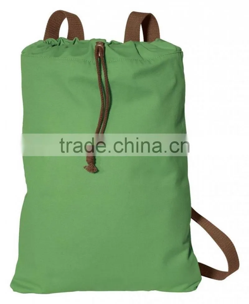 Canvas Soft Cotton Drawcord Toggle Cinch Pack Promotional Drawstring backpack