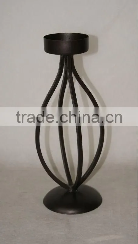 Black iron candle holder stand