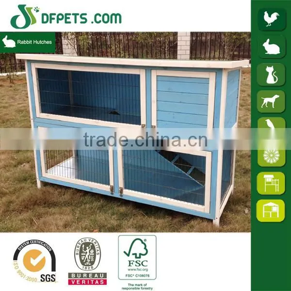 DFPETS DFR021BW Two Storey Wooden Blue Rabbit Cage