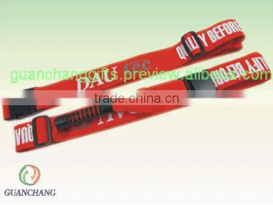 silkscreen luggage belts with 3-digi combination lock