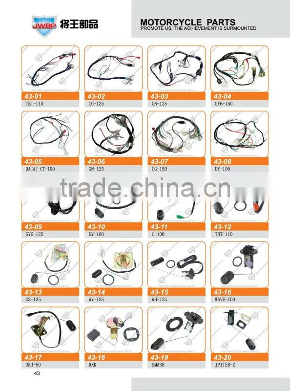 Motorcycle Wire Assembly Cables assembly for BAJAJ GY6125 GN125