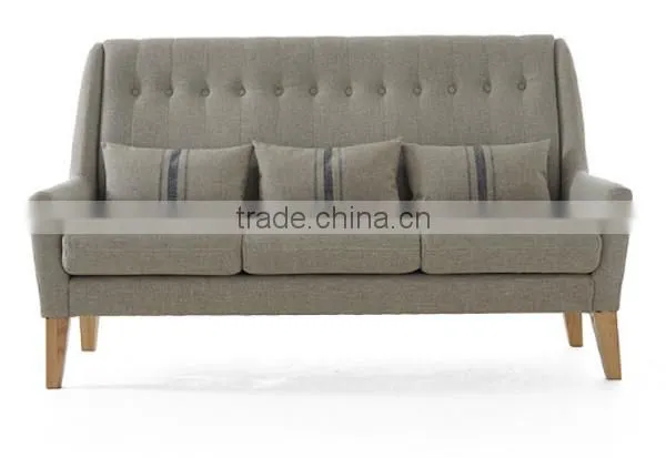 SFA00045 Antique wood frame fabric sofa single seat couches meeting room sofa