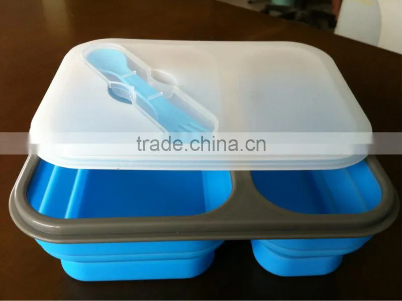Collapsible silicone lunch box for child,high quality lunch box