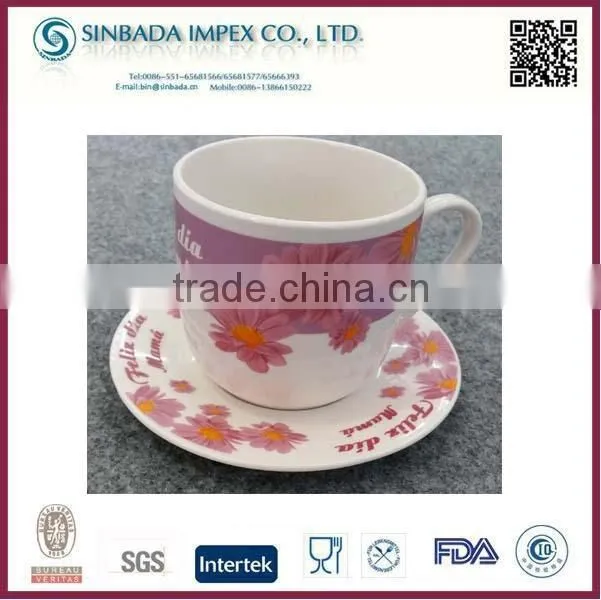 Ceramic Unique Shape Coffee Cup And Saucer