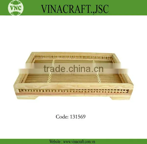 Rectangular fashion bamboo sushi tray