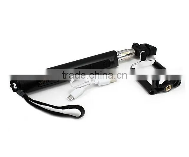 2014 Factory supply self timer bluetooth selfie stick monopod with zoom for iphone and Andriod