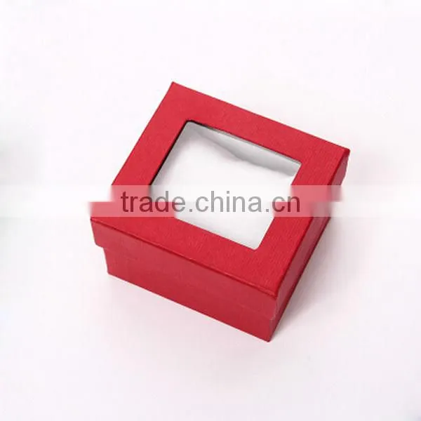 Paper watch gift box with clear window lid
