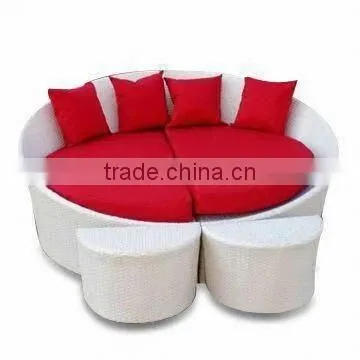 leisure garden beach sun bed for sale rattan outdoor round bed