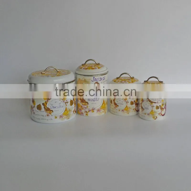 Kitchen Metal 3layers Airtight Canister Set,Treats Biscuits Cake Biscuits Cookies Jar Storage Bin