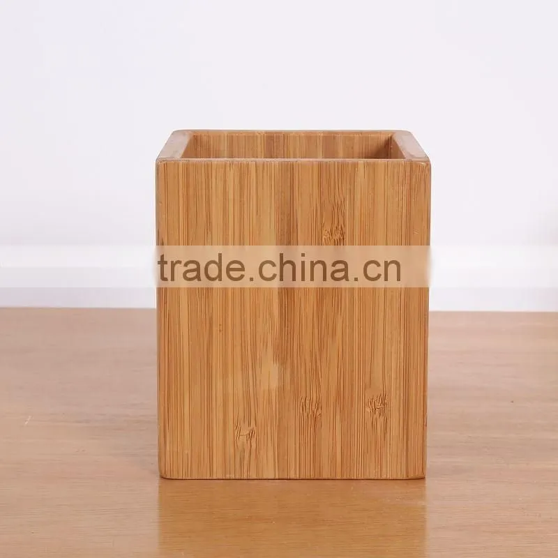 Multifunction wood desk pen holder