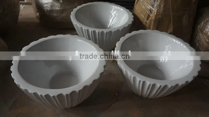 White FRP planter pot