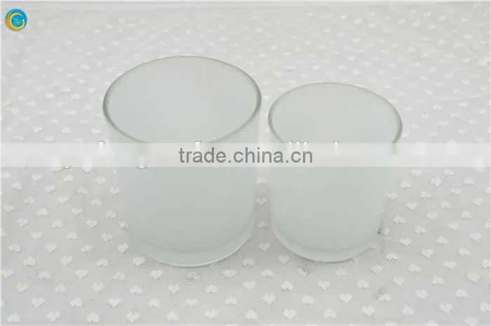 Frosted cylinder Glass Candle Holder
