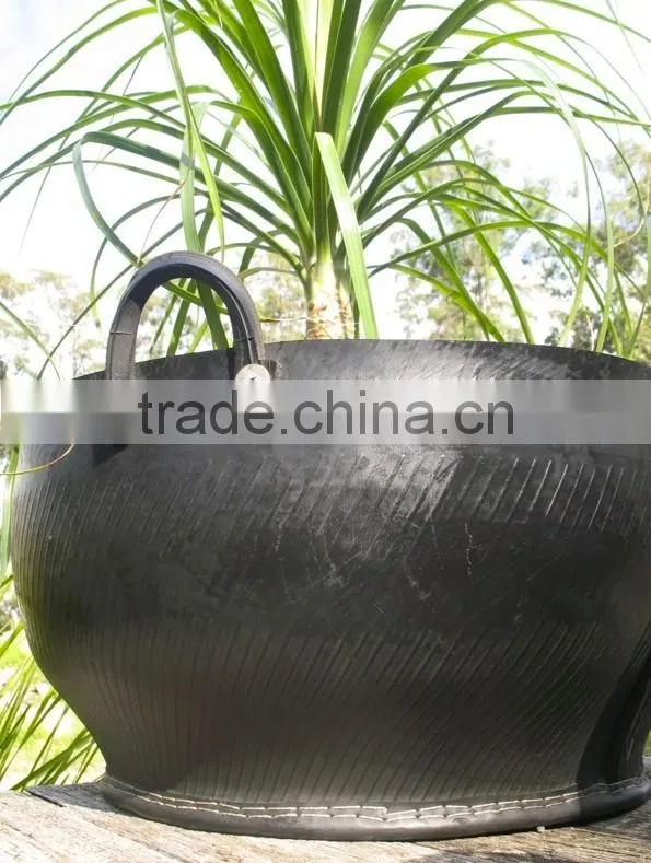 Eco friendly recycled tire rubber planter pot