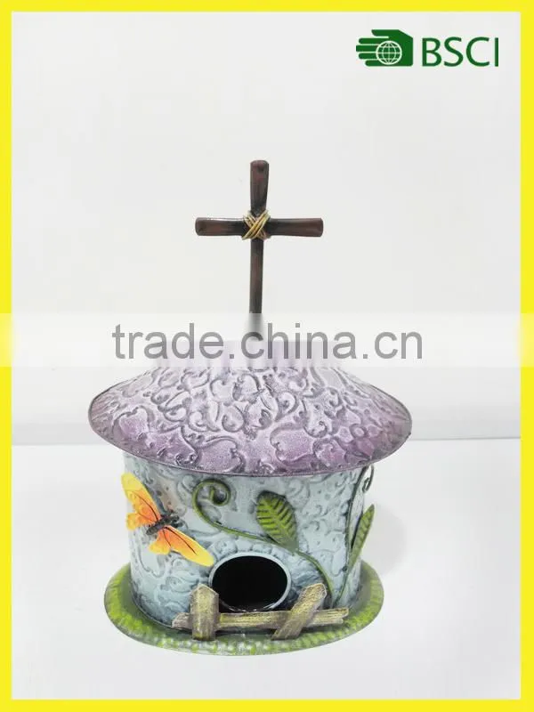 YS14482 Best selling home decoration metal handicraft bird houses made in China