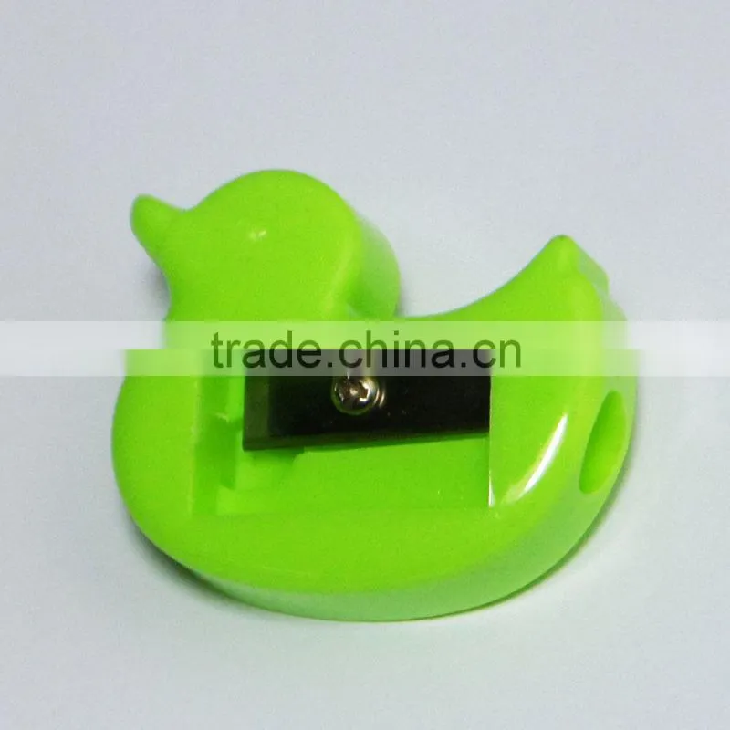 Funny plastic duck shaped pencil sharpener
