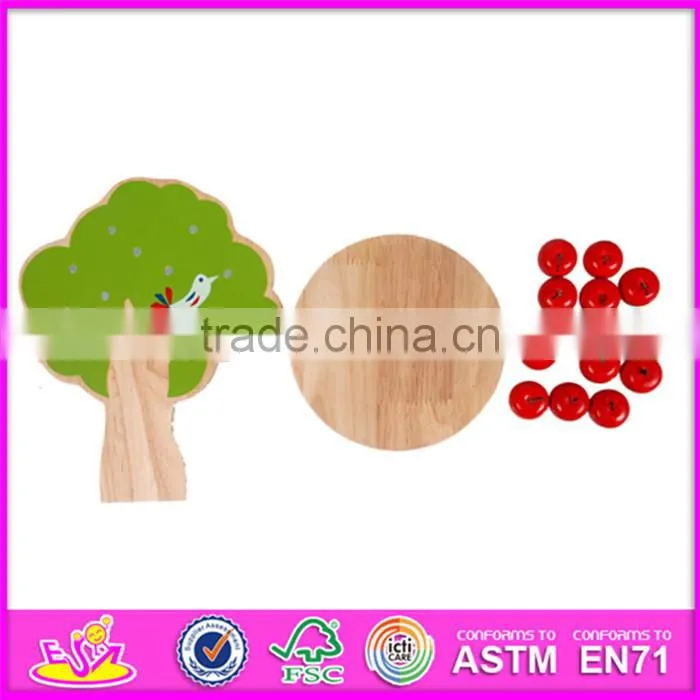 2016 new design children toy wooden magnetic apple tree W01A091