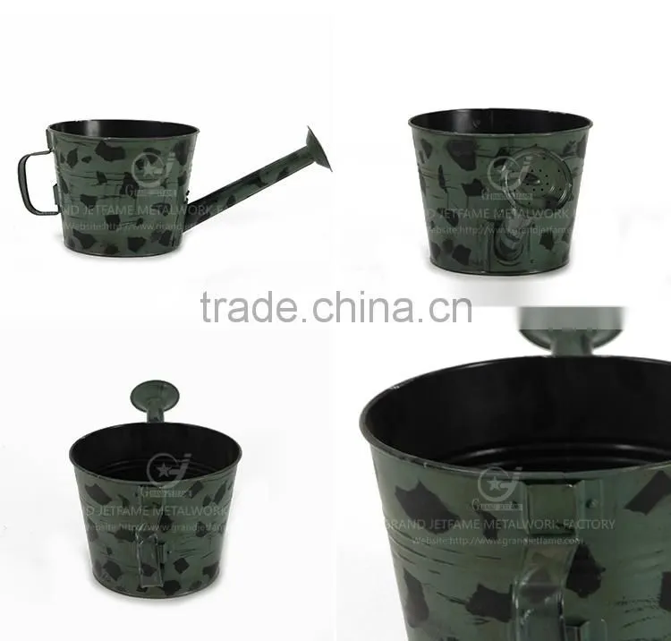 8 inch galvanized flower planters pots for house plants metal plant pot