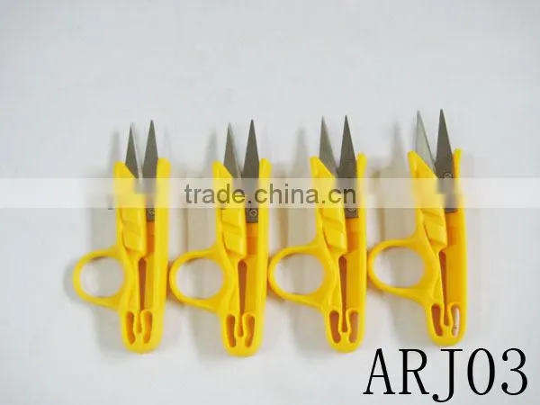 Good quality line scissor, Safty Sewing scissor with cover, plastic thread cutting scissor