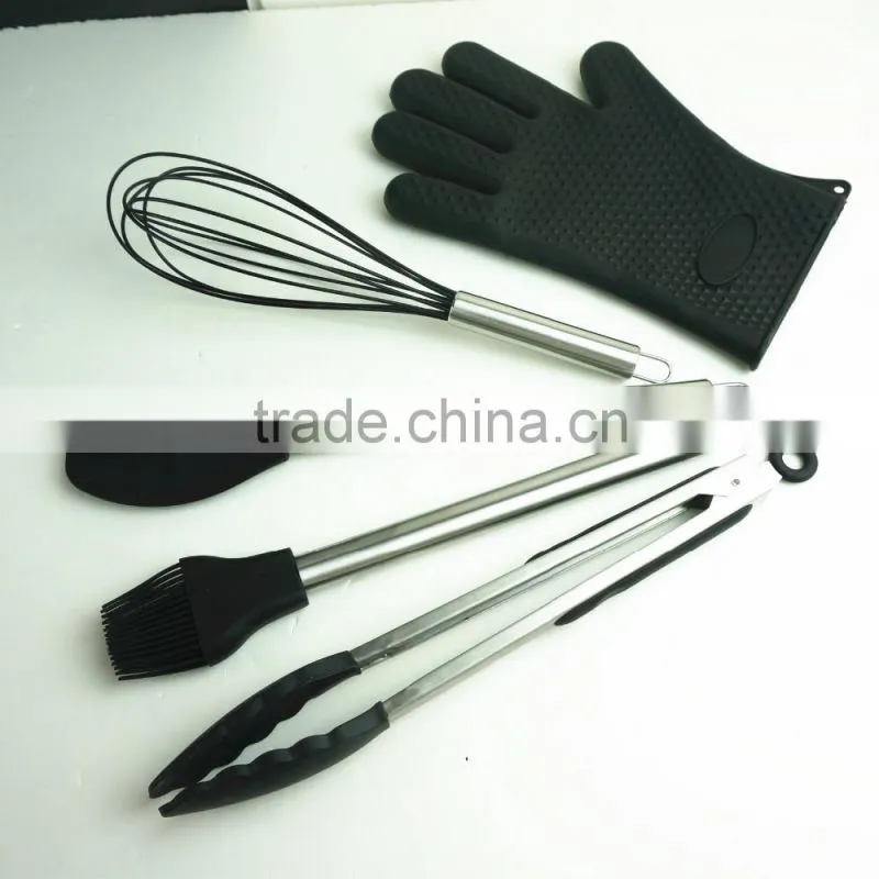 33052 10-pcs silicone kitchen utensil with stainless steel handle