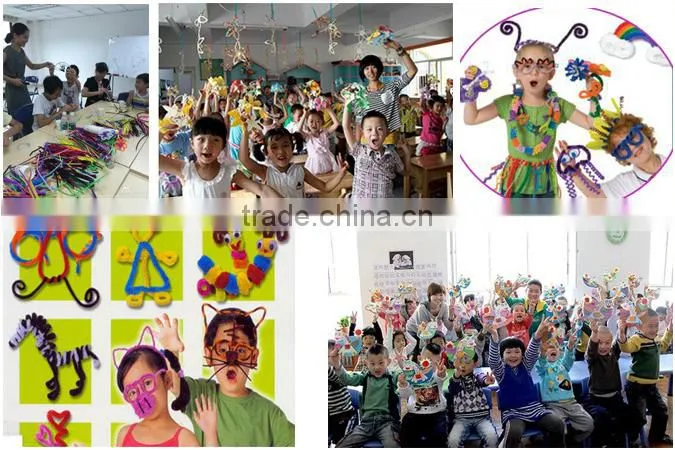 hand craft Chenille Stem for kids diy pipe cleaners toys 100pcs/bag