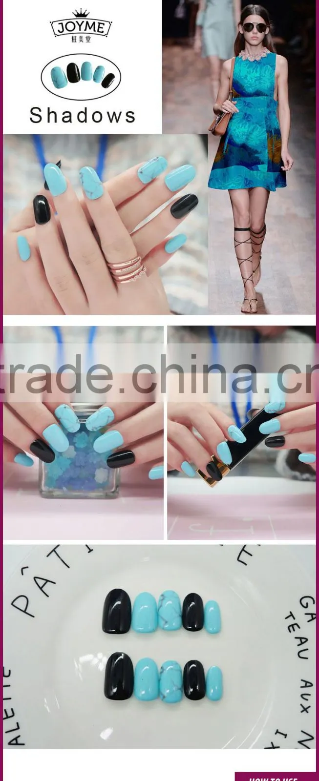 2017 New arriveal full cover fashionable artificial fingernails