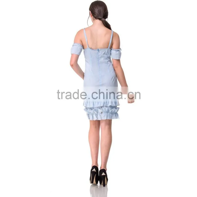 2017 Guangzhou Domin factory new arrival ladies fashional applique dresses
