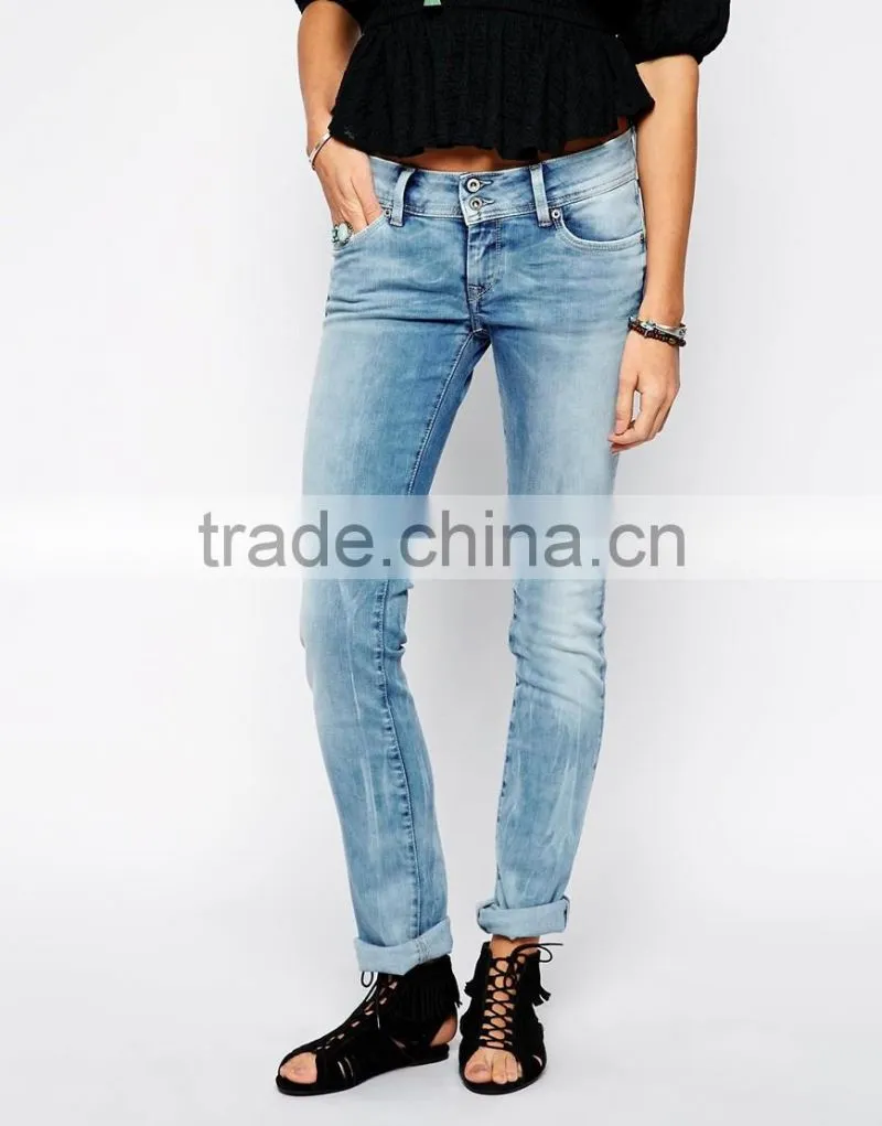 China factory wholesale women new design pattern jeans pants